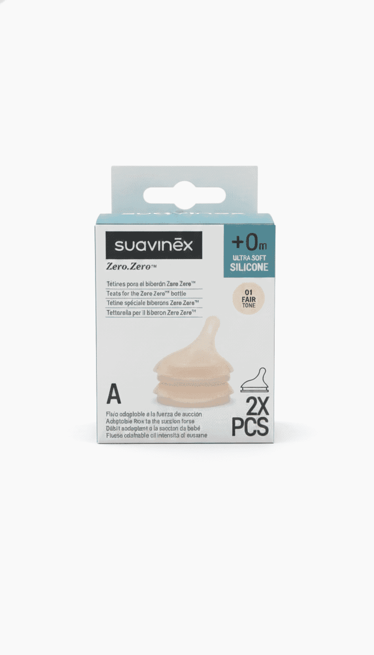 Suavinex Lot de 2 Tétines pour Biberon Zéro Zéro – Débit allaitement