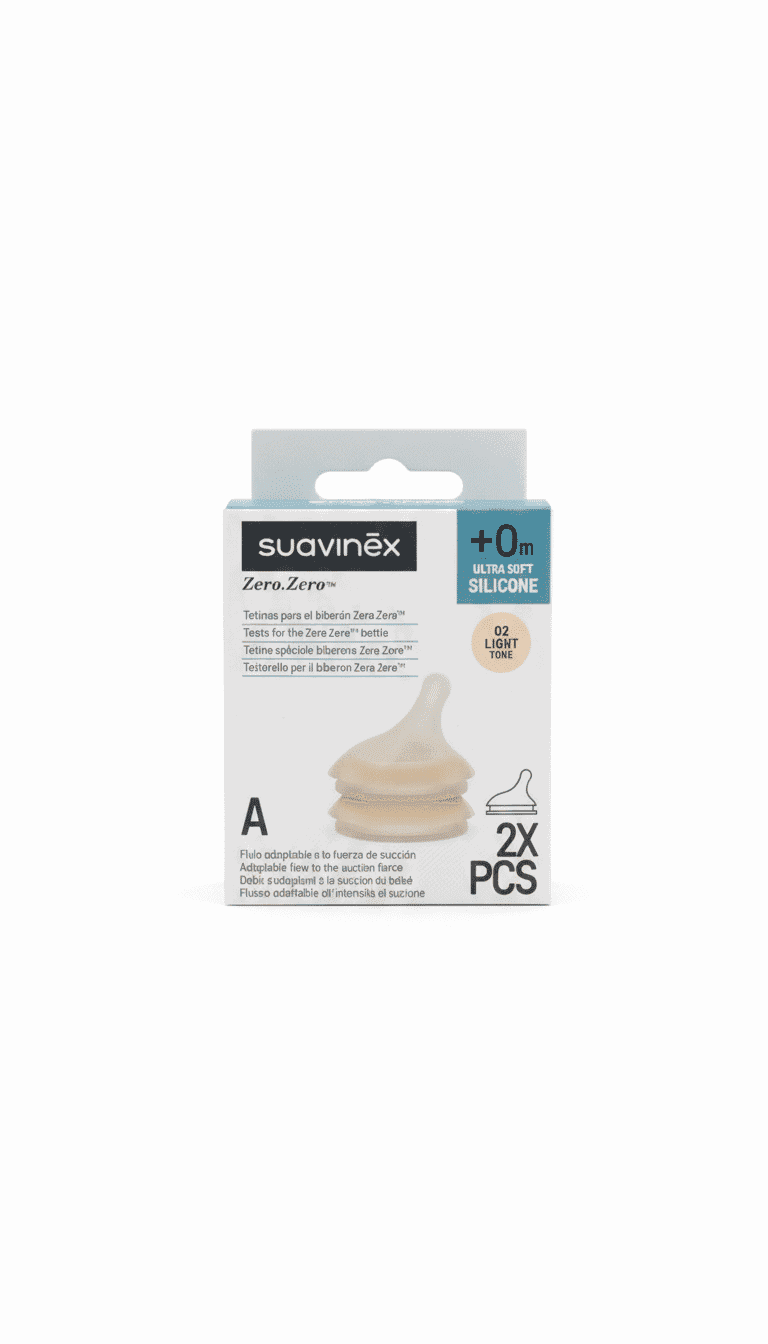 Suavinex Lot de 2 Tétines pour Biberon Zéro Zéro – Débit allaitement Claire