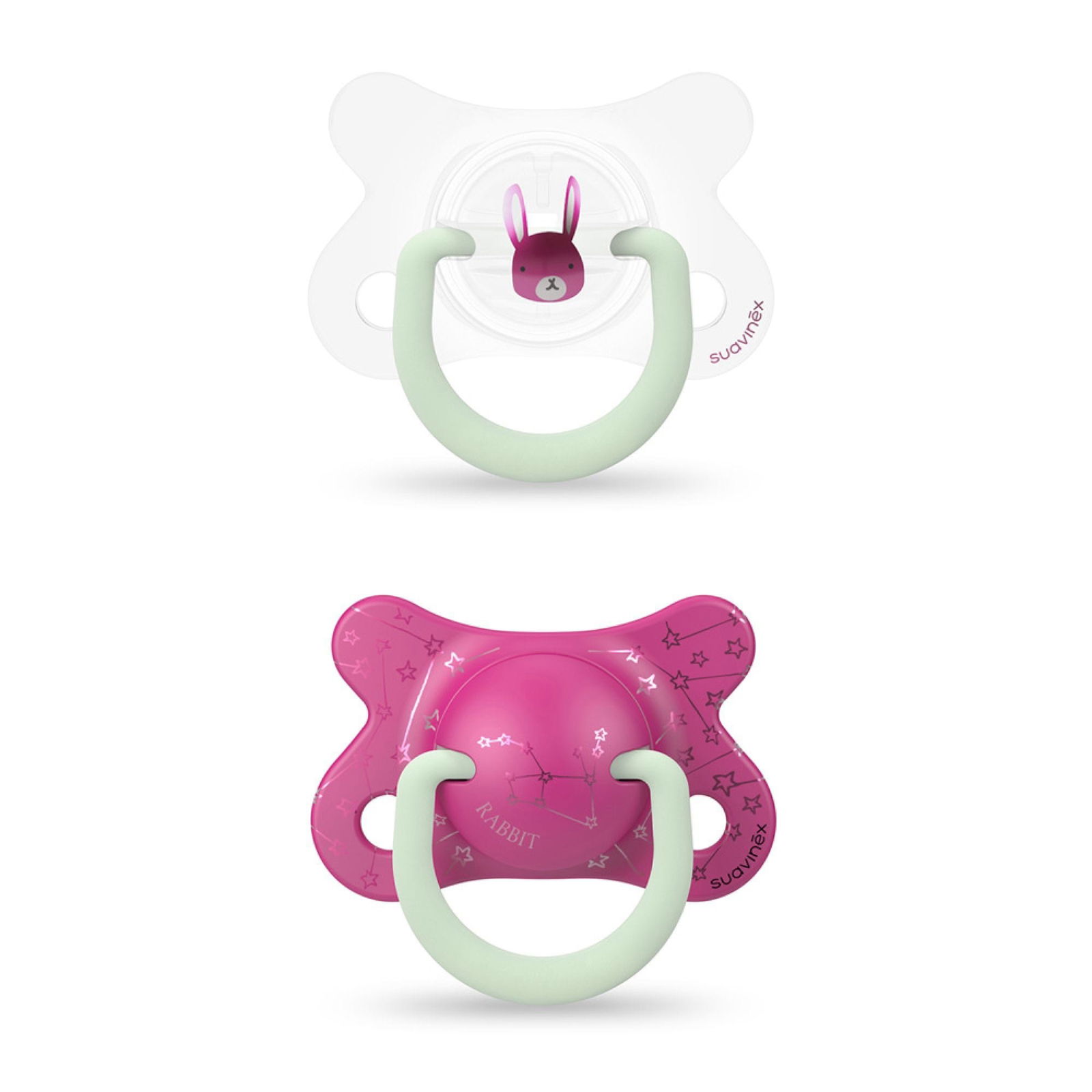 Suavinex 2 Sucettes Night & Day 2-4mois – Rose