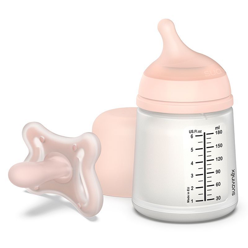Suavinex Set biberon Zero.Zero avec sucette 180 ml