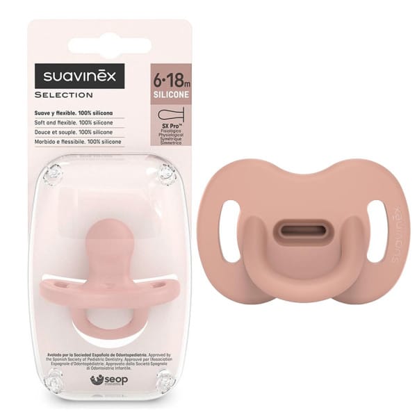 Suavinex Sucette Silicone réversible 6-18mois Rose