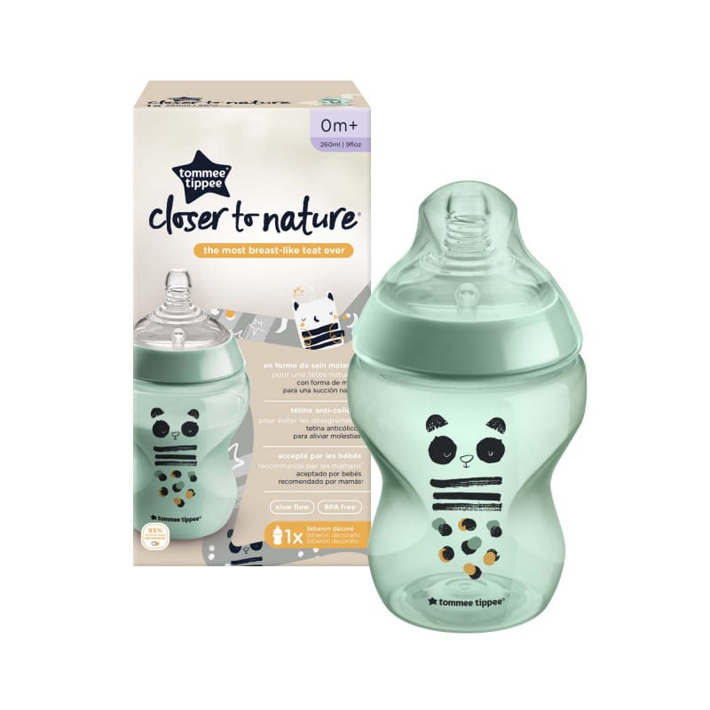 Tommee Tippee Biberon Closer to Nature 260ml Panda [Nouveau modèle]