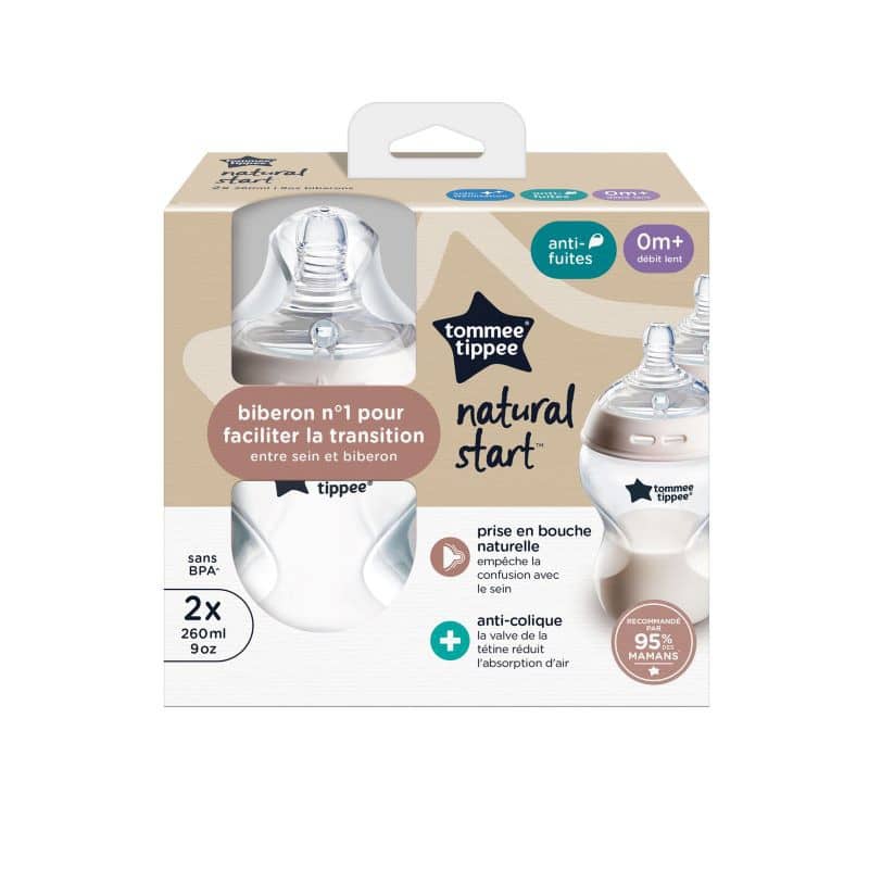Tommee Tippee Natural Start – Lot de 2 Biberons 340ml Anti-Colique