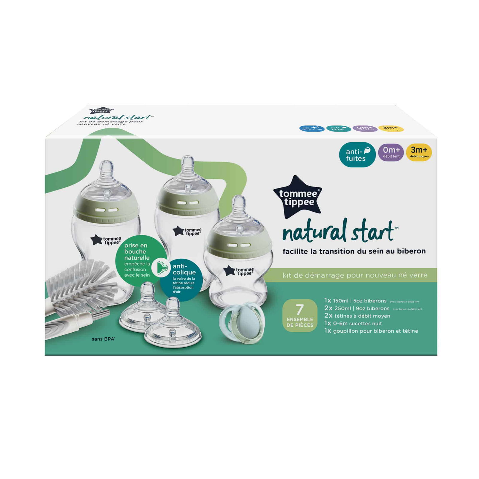 Tommee Tippee Coffret Naissance Verre Natural Start