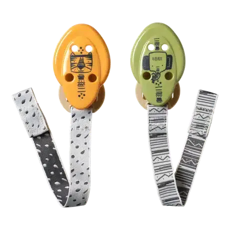 Tommee Tippee Lot de 2 Attaches Sucettes Orange – Vert