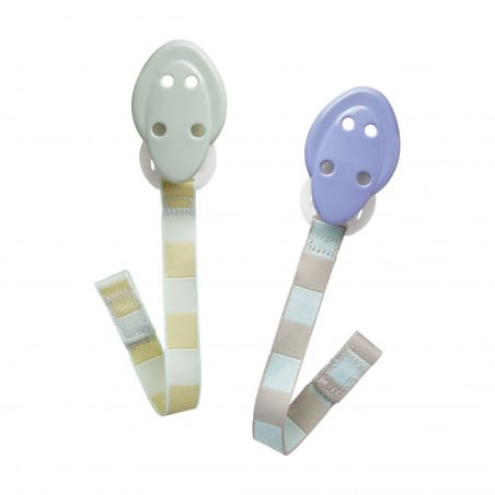 Tommee Tippee Lot de 2 Attaches Sucettes Vert-Violet Pastel
