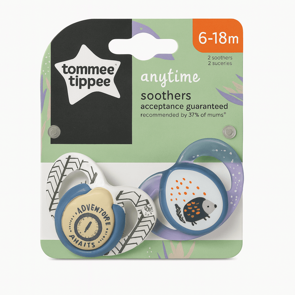 Tommee Tippee Lot de 2 sucettes anytime Orthodontic 6–18 mois Bleu