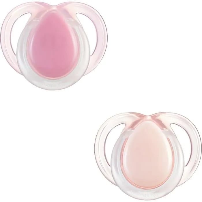 Tommee Tippee Lot de 2 sucettes Nightime orthodontic 0-6m Rose