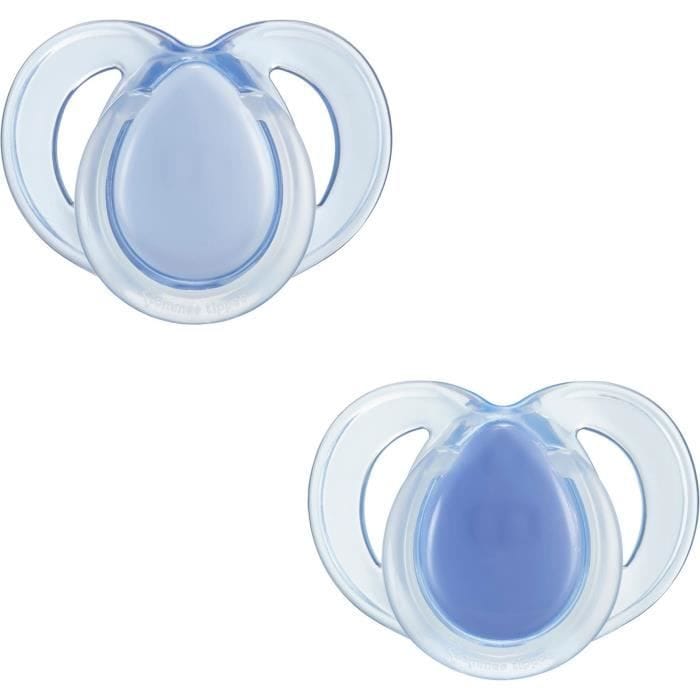 Tommee Tippee Lot de 2 sucettes Nightime orthodontic 6-18m Bleu