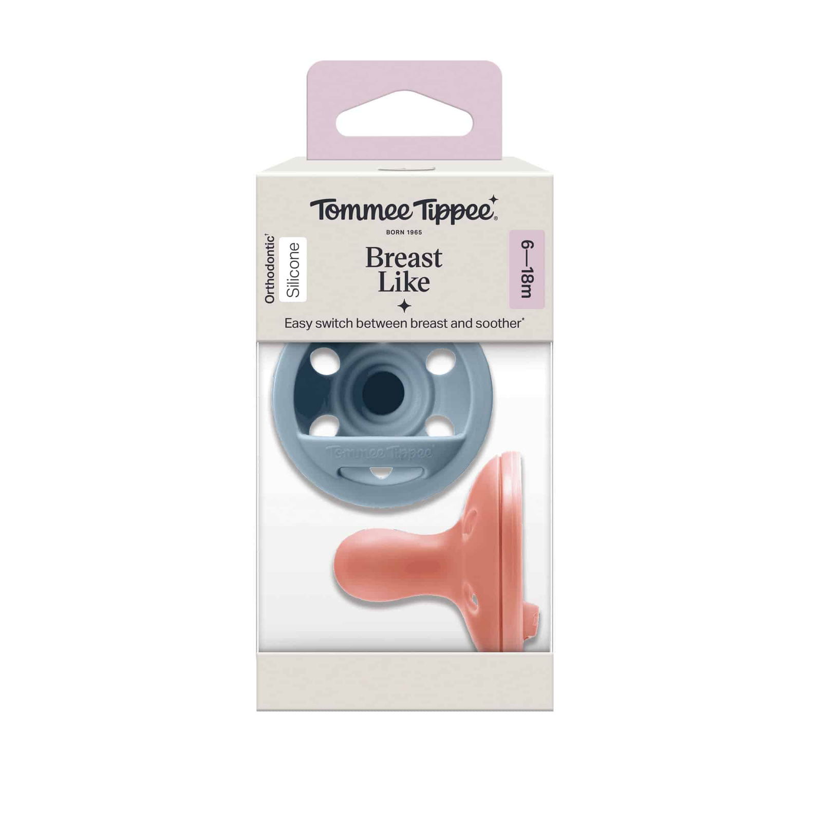 Tommee Tippee Lot de 2 Sucette Breastlike 6–18 mois