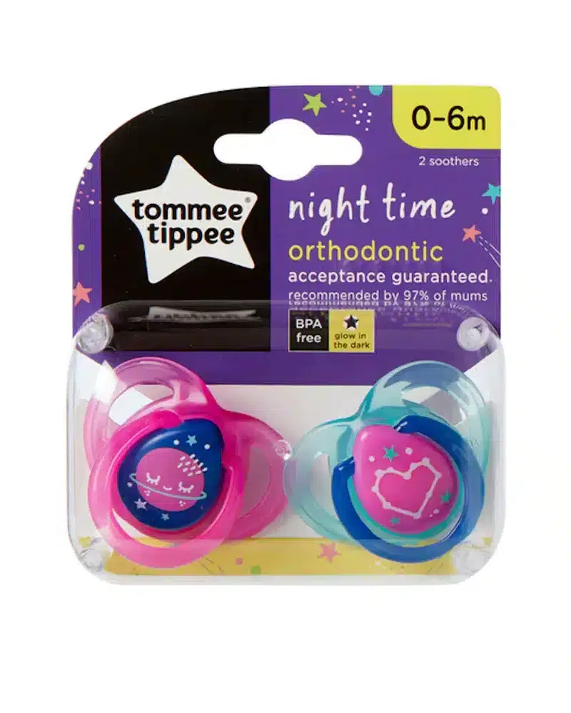Tommee Tippee Sucettes Night time Orthodontic 0-6m