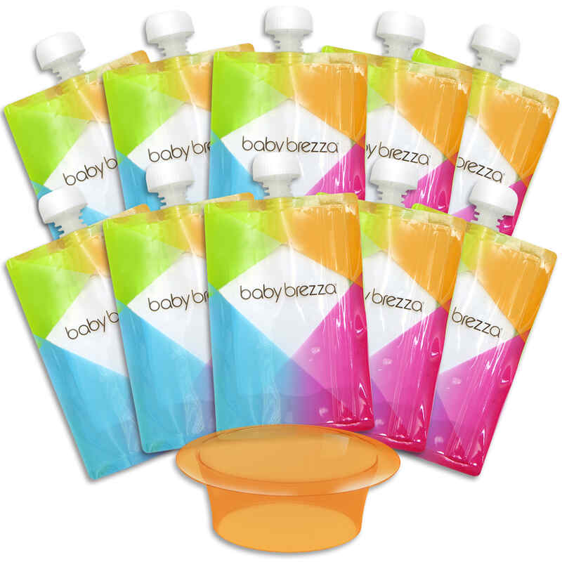 Babybrezza Lot de 10 gourdes réutilisables avec entonnoir