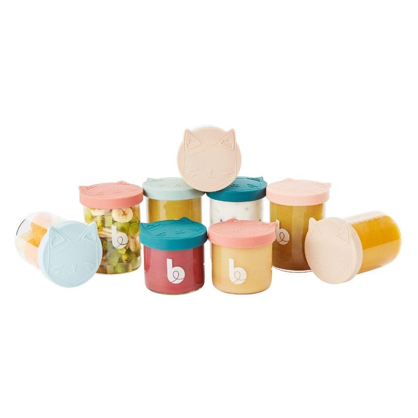 Babymoov Lot de 9 pots de conservation en Verre – 6 x 250 ml et 3 x 120 ml