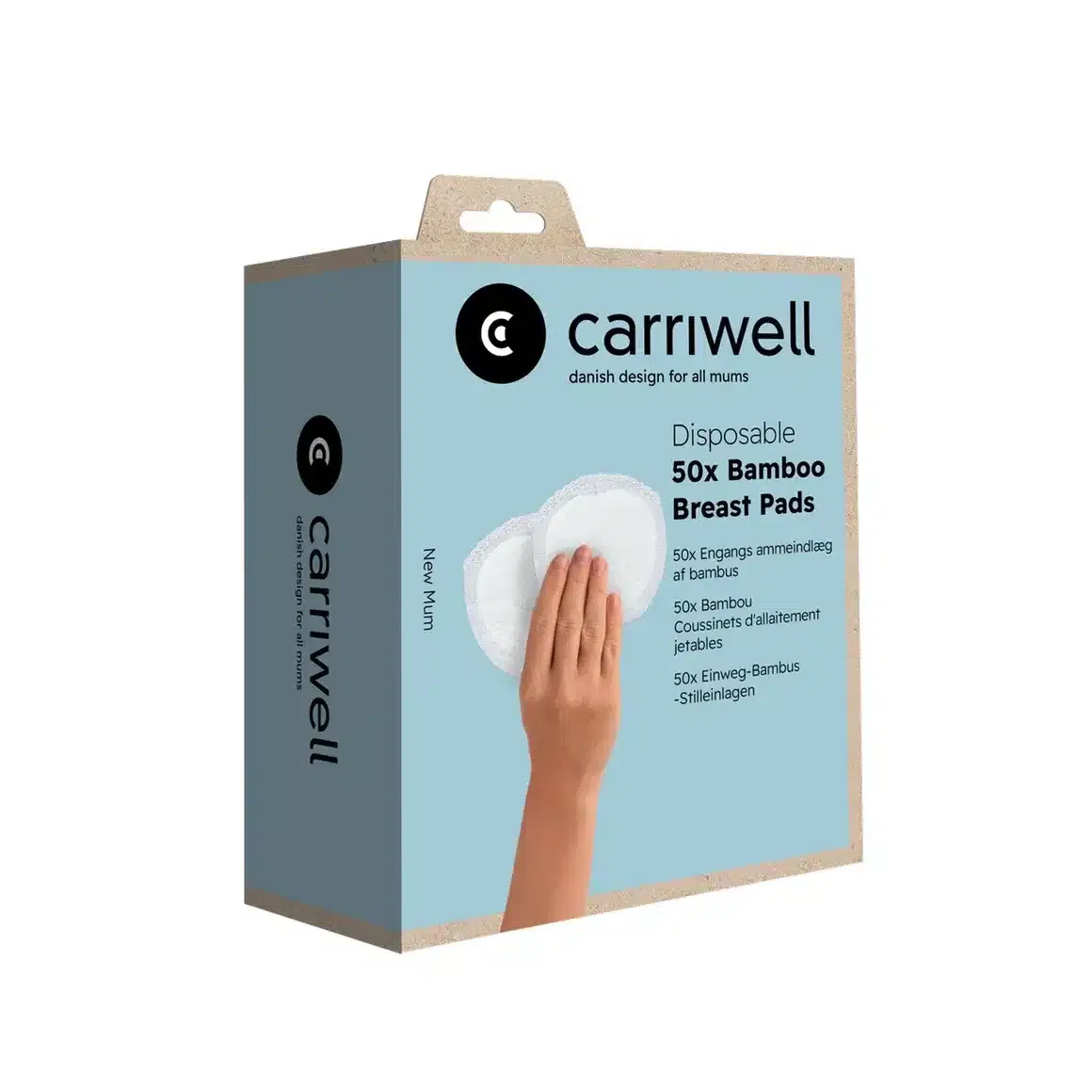 Carriwell Lot de 50 Coussinets d’allaitement jetables en bambou