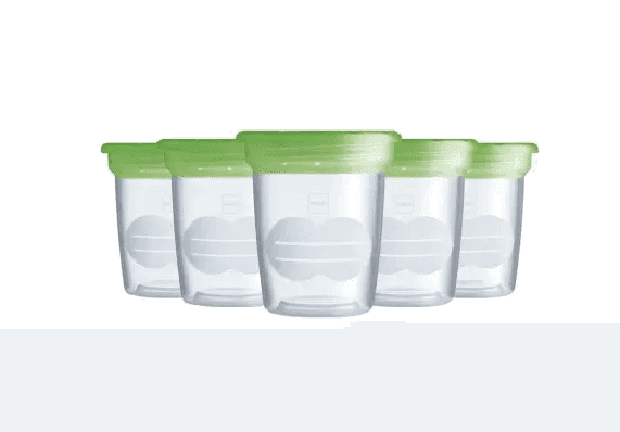 Mam Lot de 5 Pots de Conservation du Lait Maternel 120ml