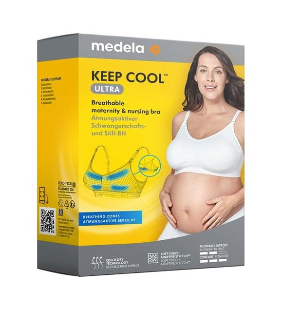 Medela Soutien-gorge de grossesse et d’allaitement Keep Cool Ultra Blanc L