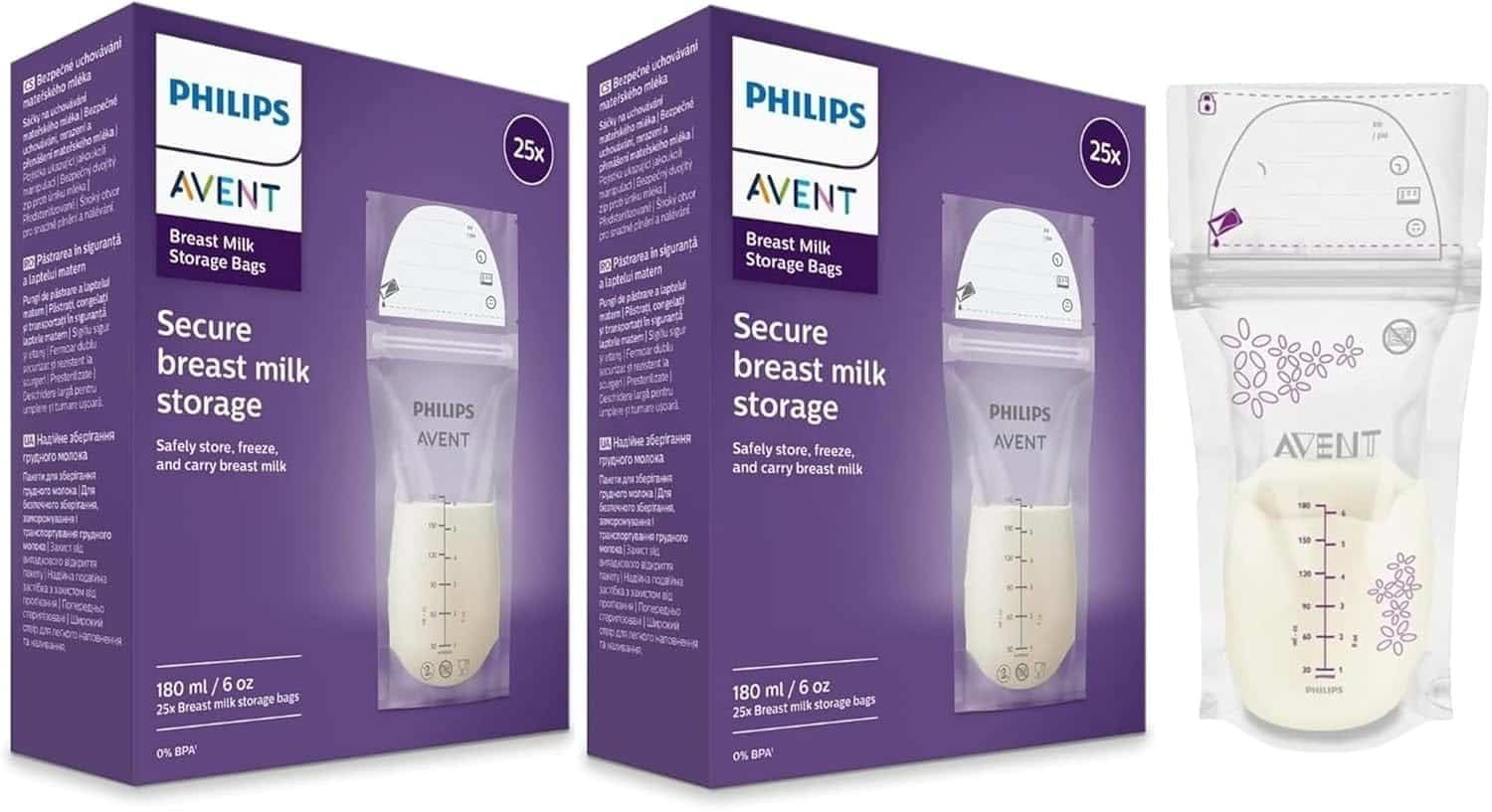 Philips Avent 25 Sachets de Conservation du Lait Maternel