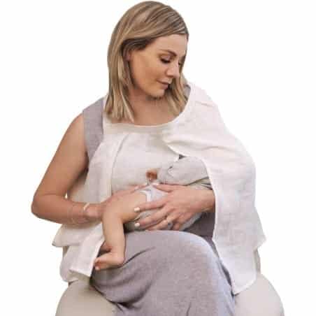 Tineo Voile Tablier Allaitement Blanc