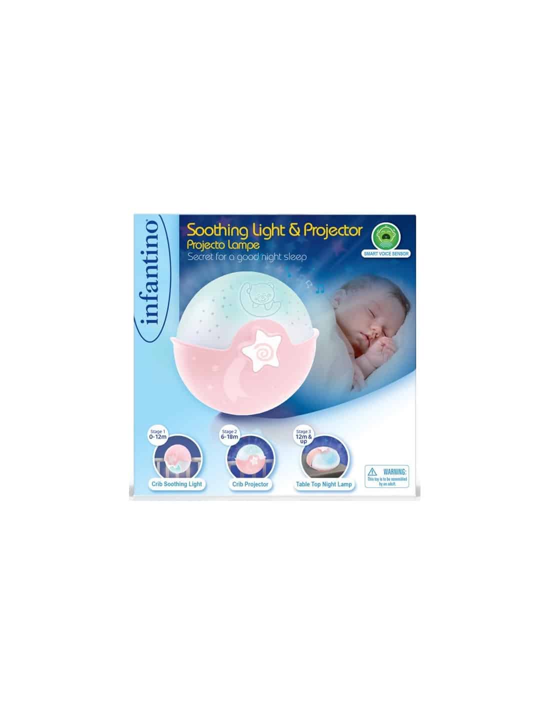 Infantino Lumière Apaisante et Projecteur – Veilleuse à Clipser Rose