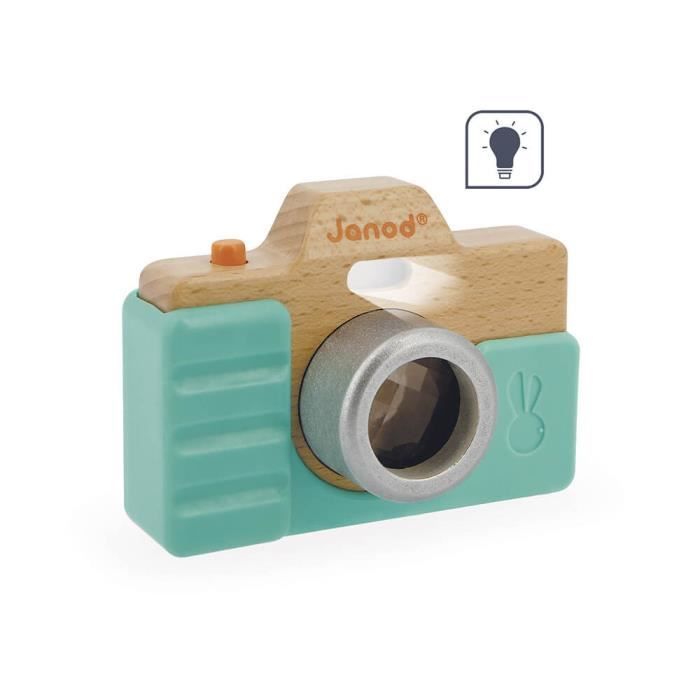 Janod Appareil photo sonore (Bois et Silicone) 18m+
