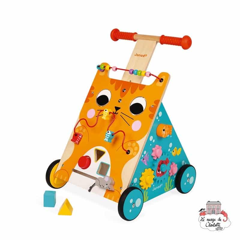 Janod Chariot Trotteur de marche chat multi activités