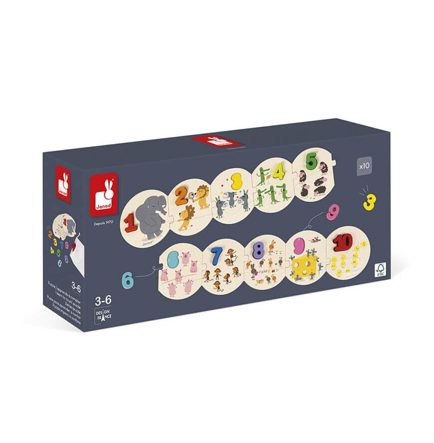 Janod Puzzle J’apprends à compter en bois