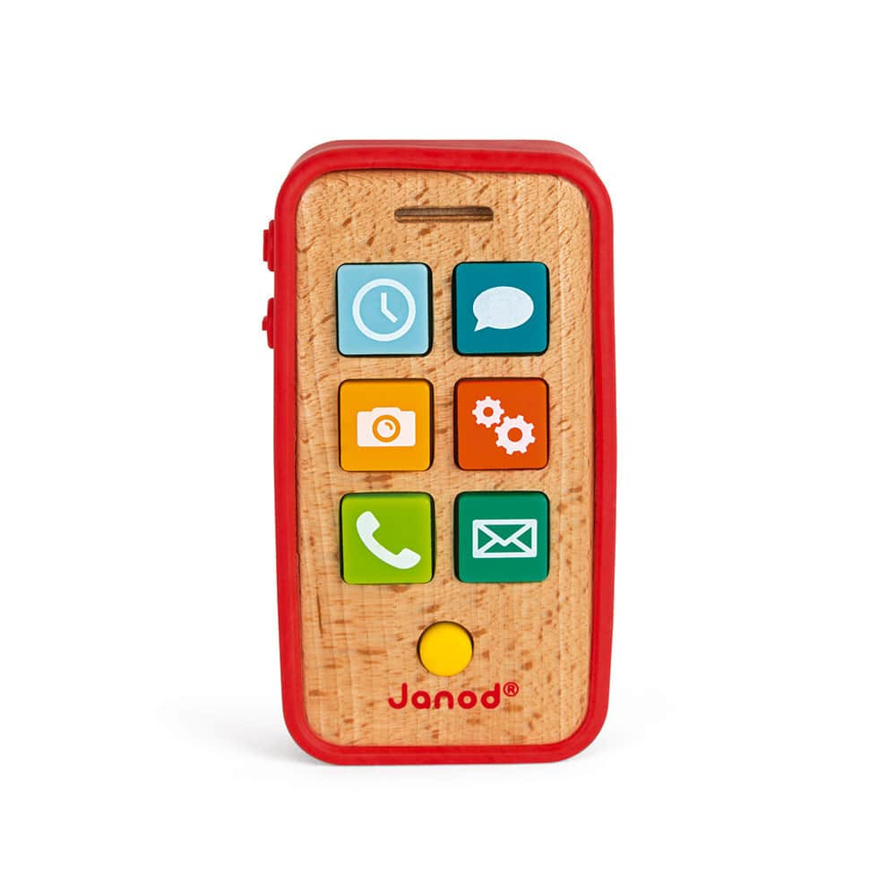 Janod Téléphone sonore (Bois et Silicone) 18m+