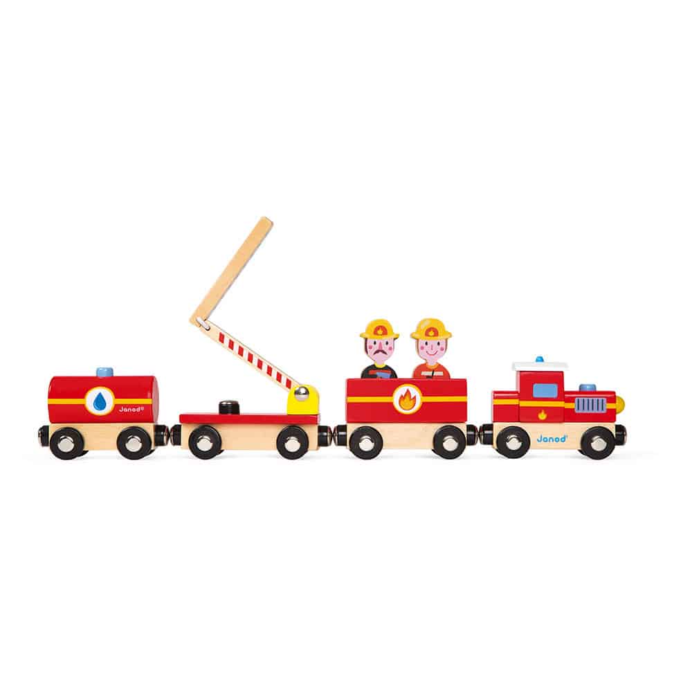 Janod Train Pompier Story Bois