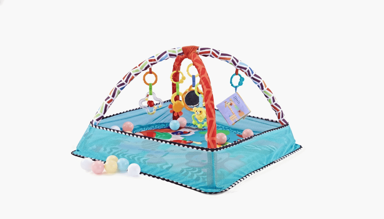 Kikkaboo Tapis de jeu avec 18 balles Bleu Animaux