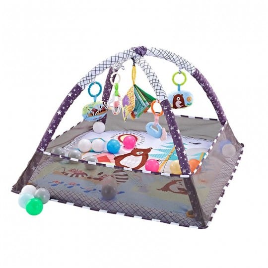 Kikkaboo Tapis de jeu avec 18 balles Forêt Gris