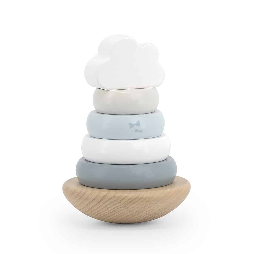 Label Label Pyramide à empiler en bois – Bleu
