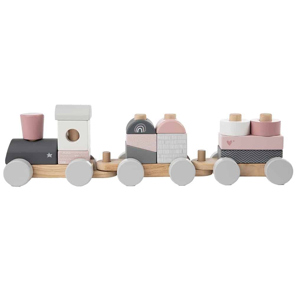Label Label Train en bois – Rose