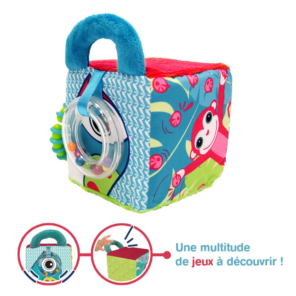 Ludi Cube d’éveil en tissu « Jungle »