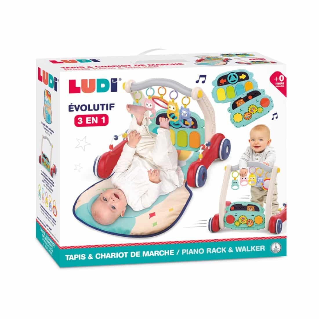 Ludi Tapis Piano et Trotteur 3en1 0m+
