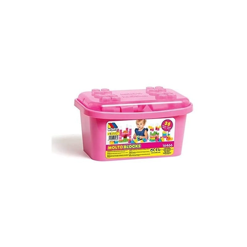 Molto Boite de Blocs 35 pièces Rose