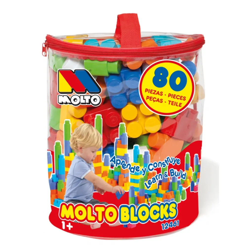 Molto Sac de Blocs Rouge 80 pièces