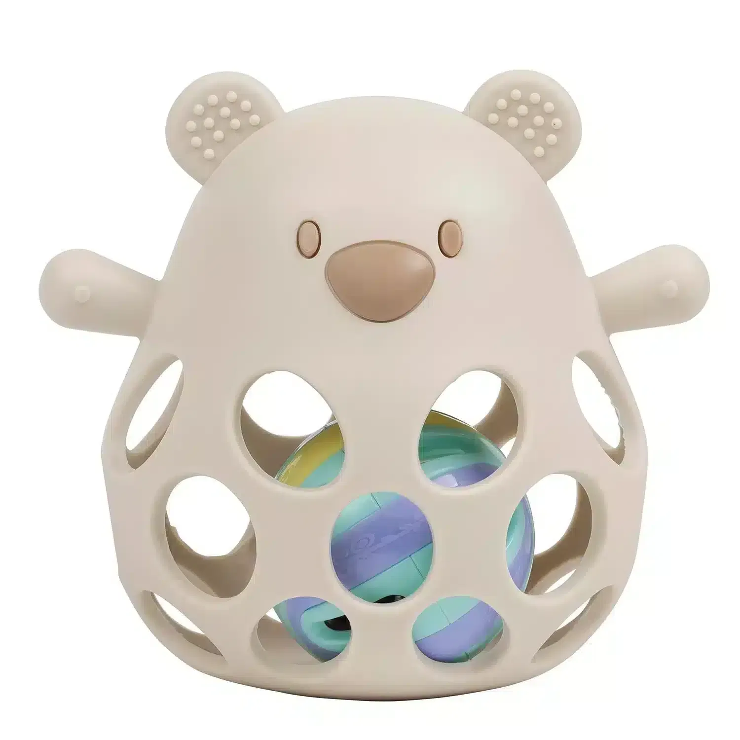 Nattou Hochet avec balle ours en silicone argile