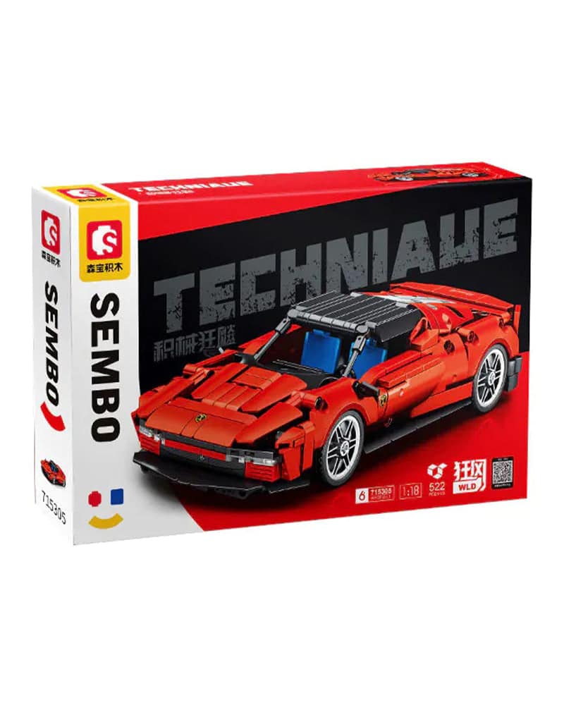 Sembo Blocs De Construction Voiture de Course +6A – Rouge