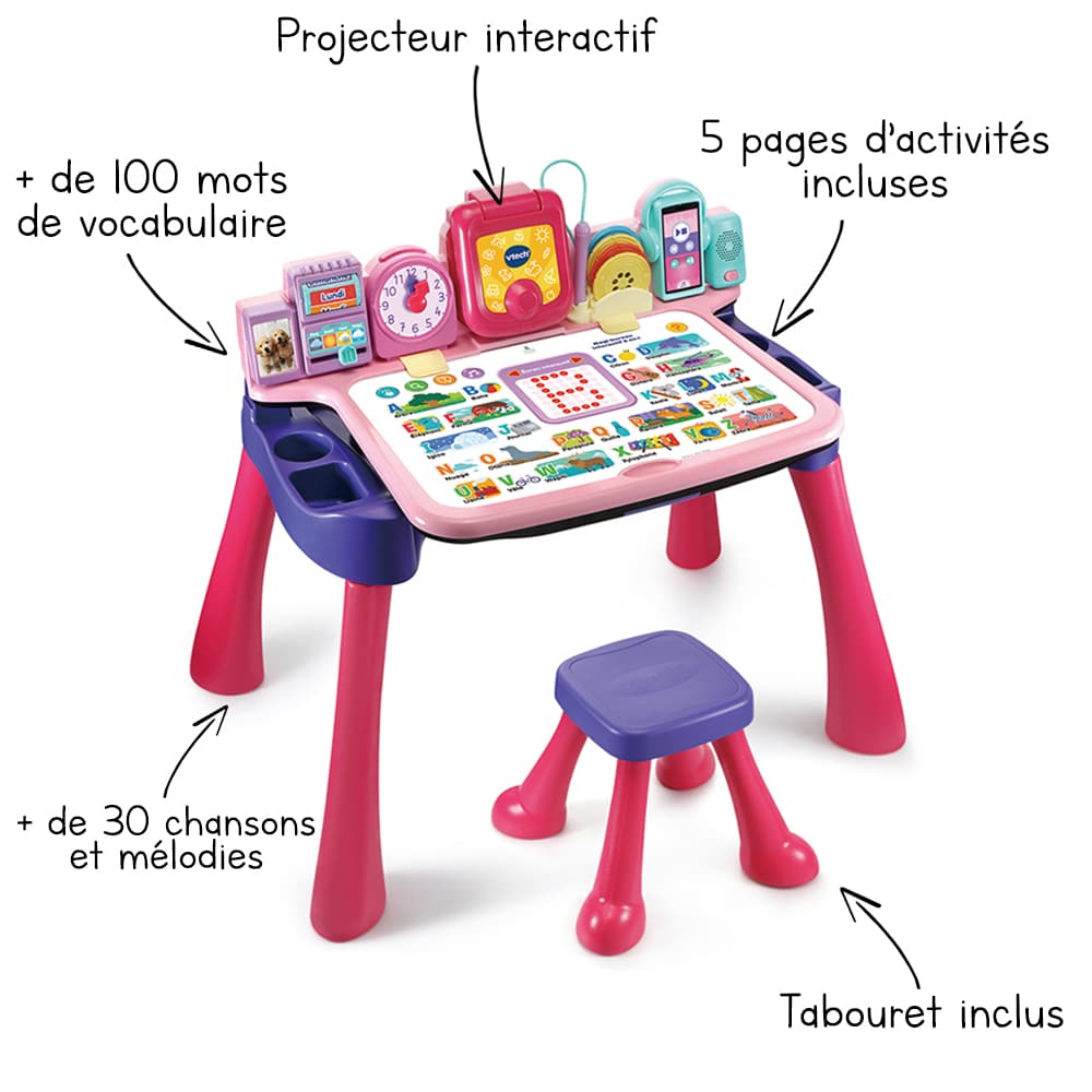 VTech Magi Bureau Interactif 5 en 1 Rose