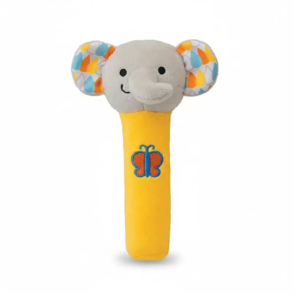 Winfun Hochet Squeak ‘N Shake Bâton en Peluche 6m+ Éléphant