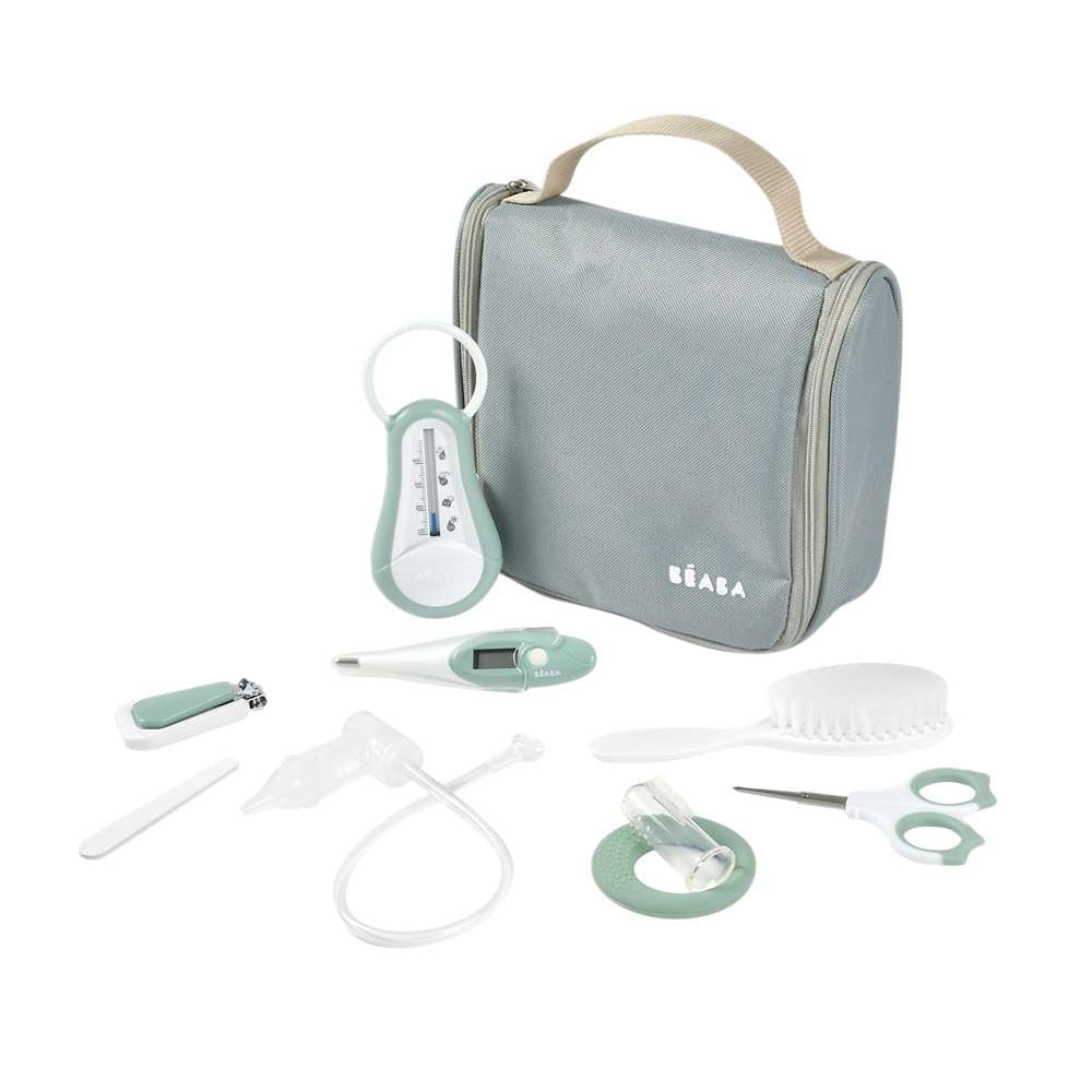 Beaba Trousse de toilette nomade 9 accessoires Vert Sauge