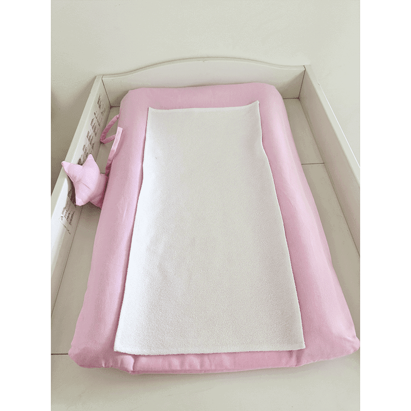 Matelas à langer imperméable avec housse – Rose