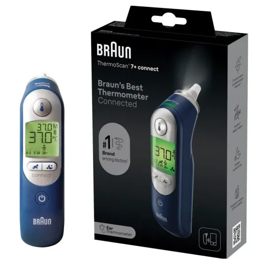 Braun ThermoScan 7+ Connect – Thermomètre Auriculaire Intelligent Bluetooth