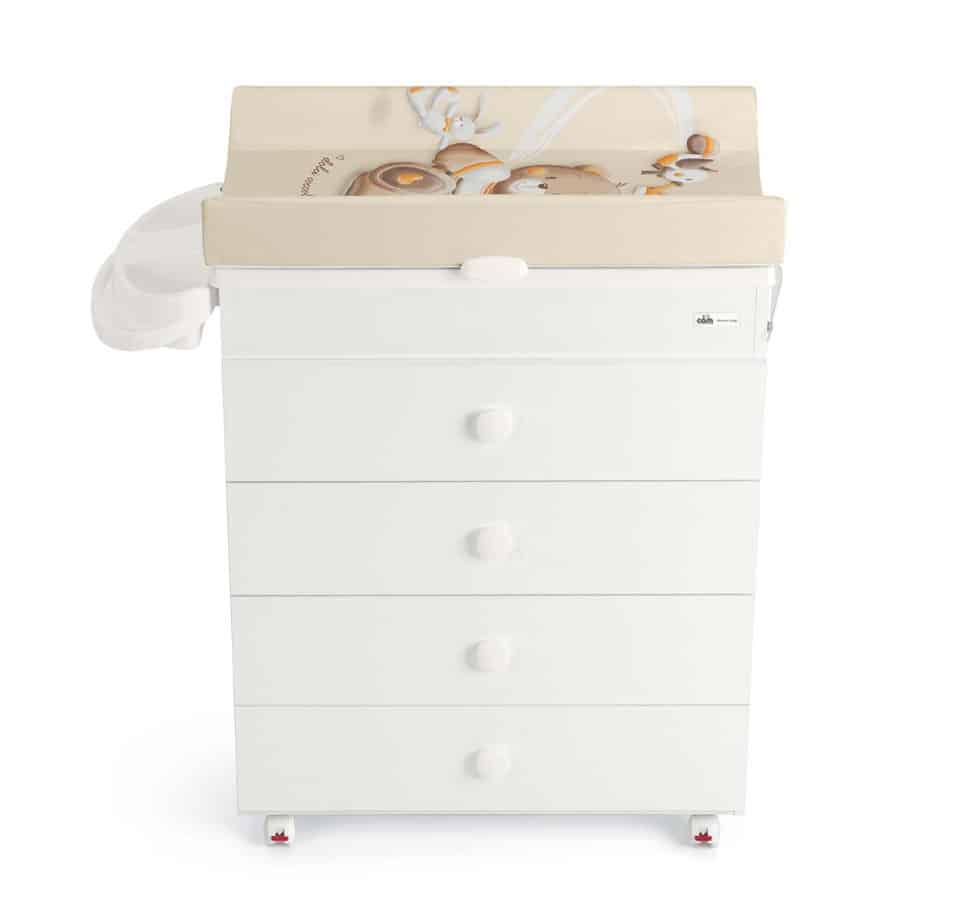 CAM Commode à langer Asia Blanche avec Baignoire intégrée