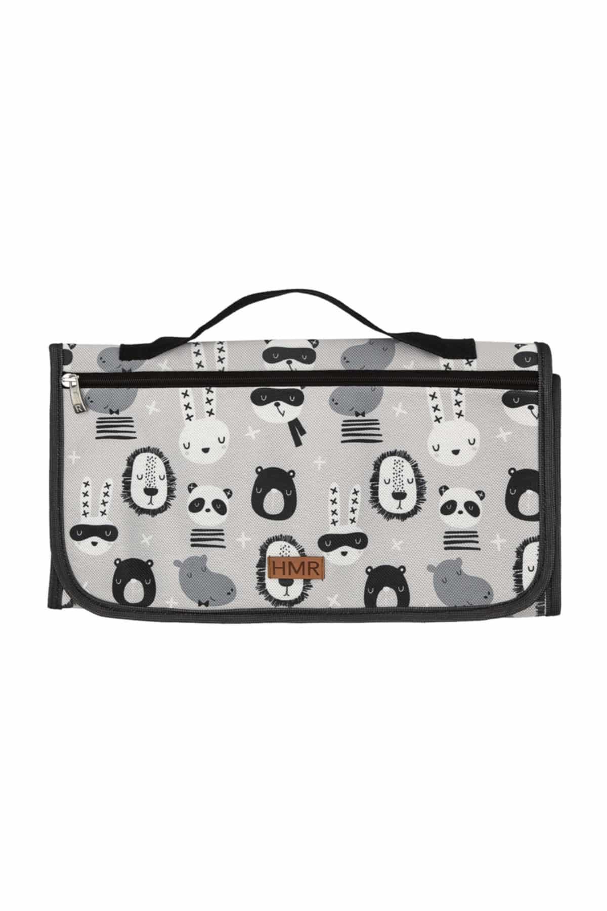 Hamur Tapis à langer portable noir et blanc