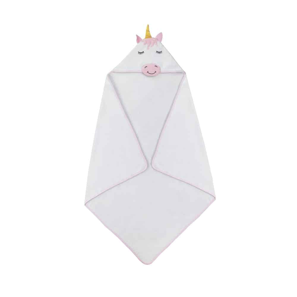 Interbaby Cape de bain Coton jolie Licorne Rose