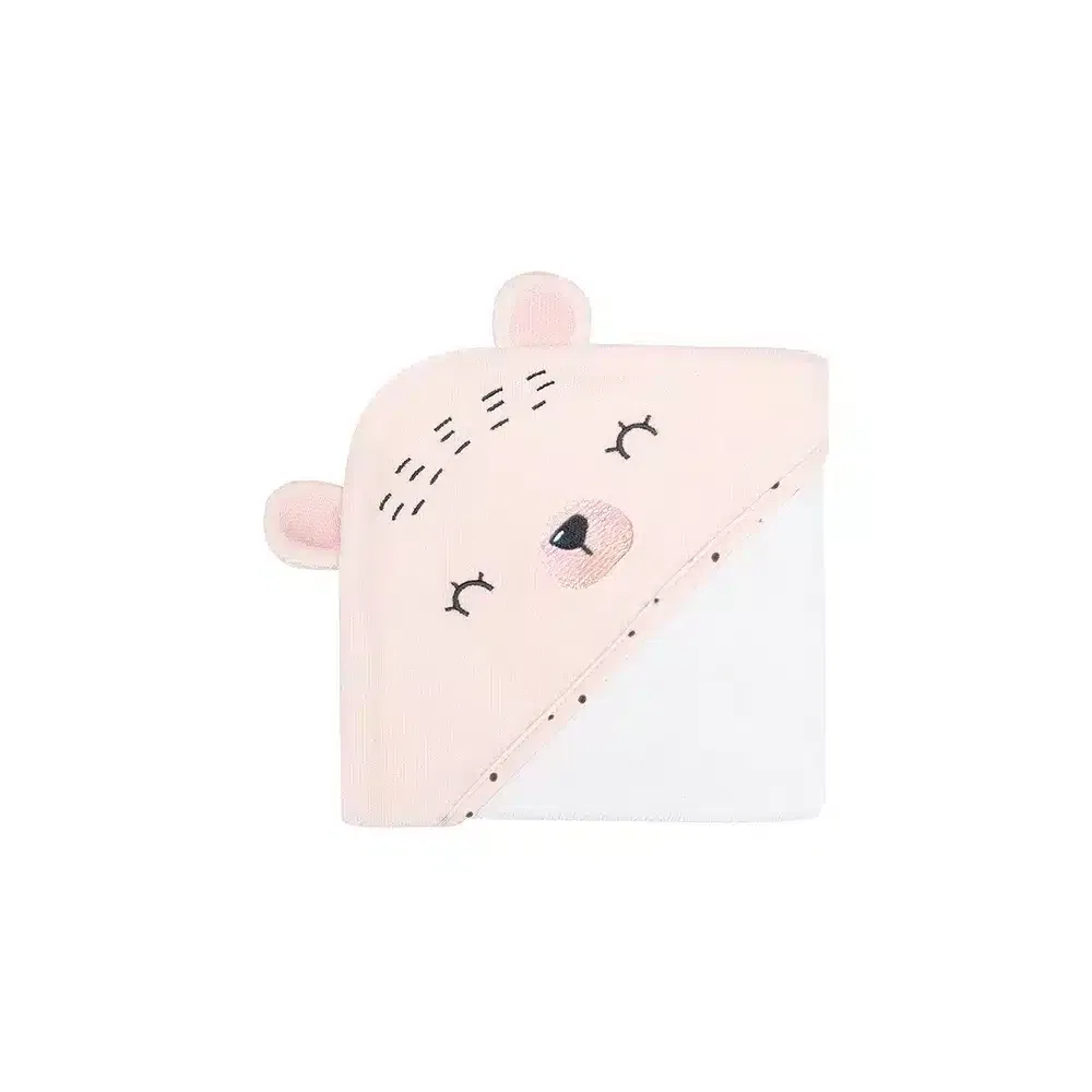 Kikkaboo Serviette à capuche Ours Rose