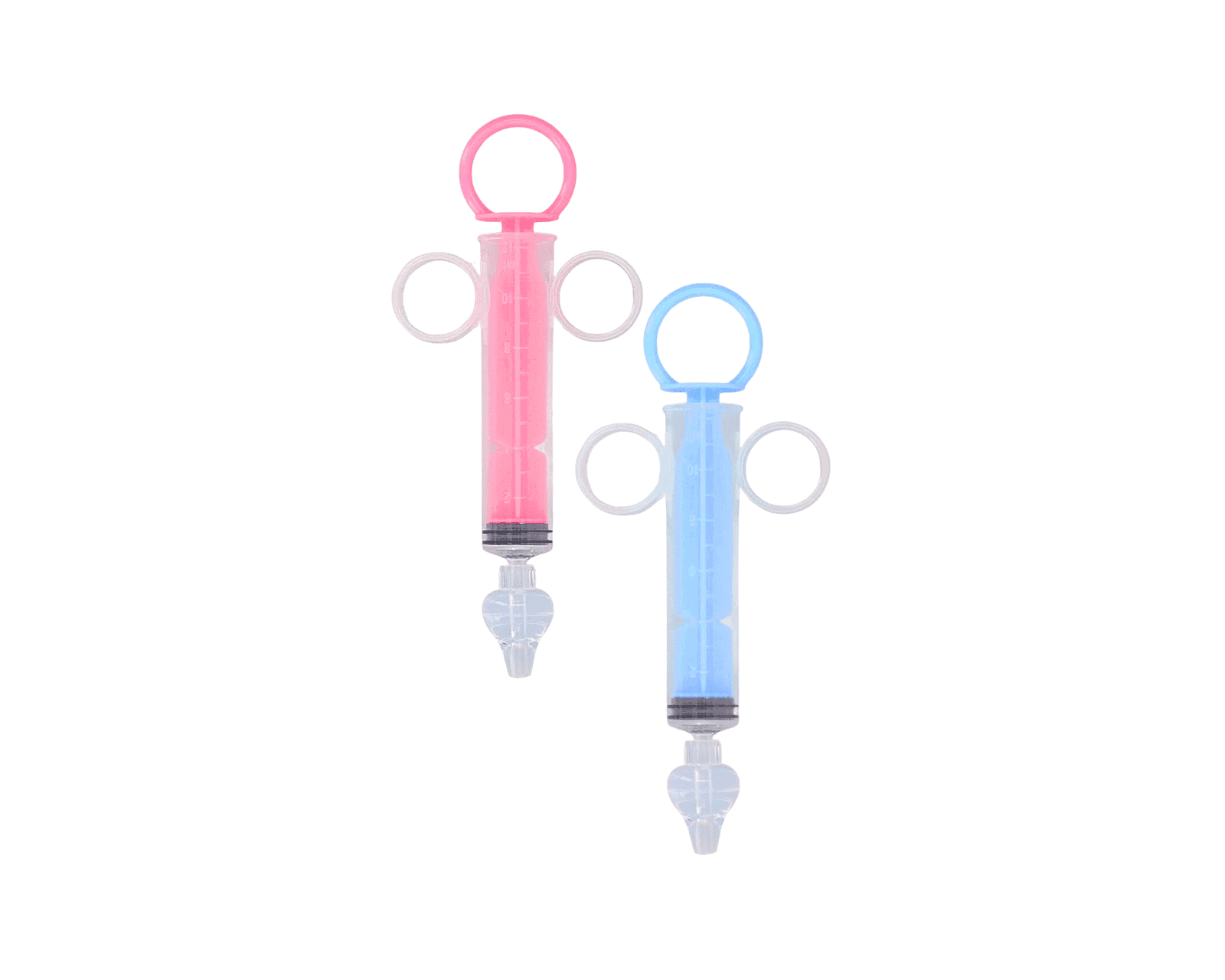 L2N Lot de 2 Seringues Bébé pour Lavage Nasal à anneaux Colorés