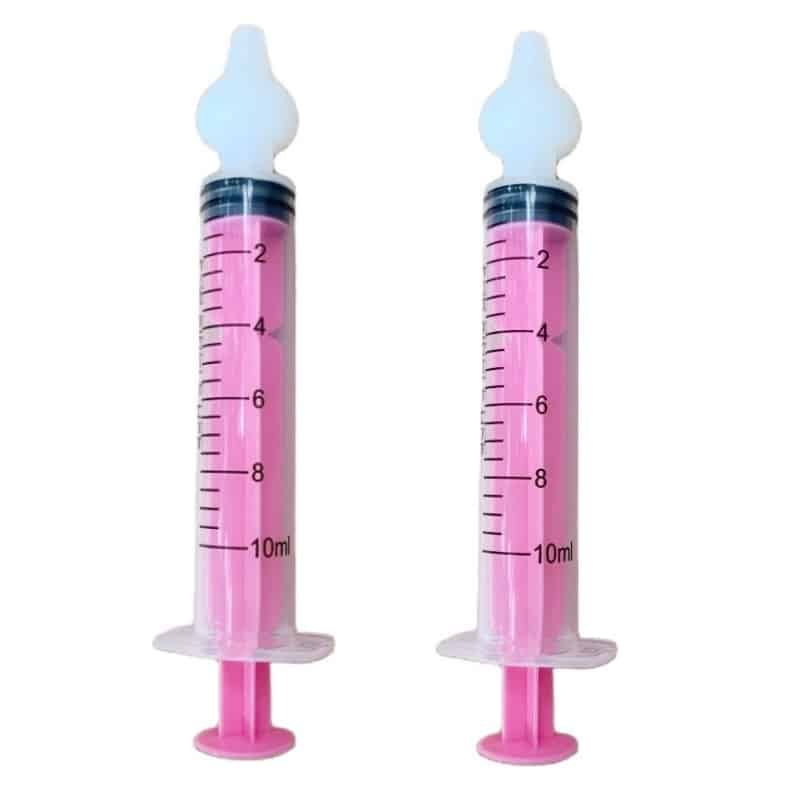 L2N Lot de 2 Seringues Bébé pour Lavage Nasal Rose