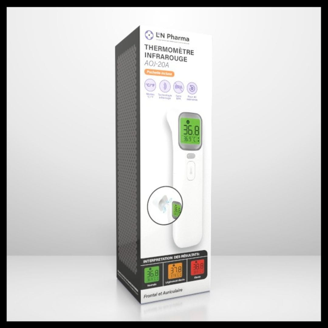L2N Pharma Thermomètre auriculaire Frontal AOJ-20A